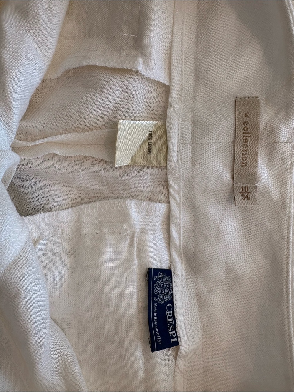 Cream Wide-Leg Linen Jeans